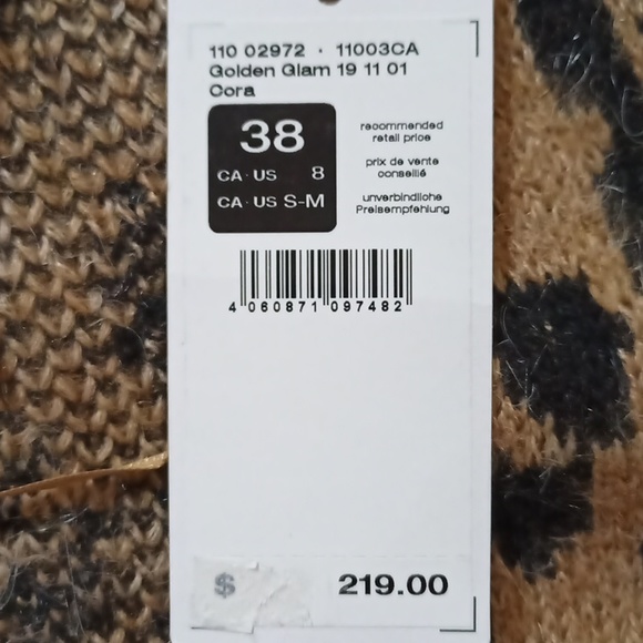 Olsen Cora Long Cardigan Sweater Golden Glam S M 8 - Picture 8 of 11